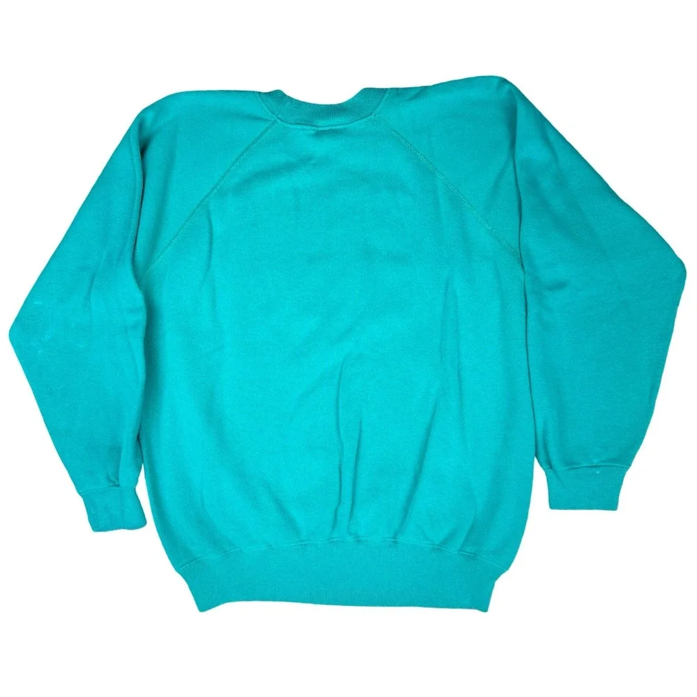 Vintage Yellowstone Crewneck Sweatshirt Teal Hanes USA Made Medium - Picture 2 of 10